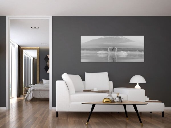 Obraz - Zamilované labute (120x50 cm)