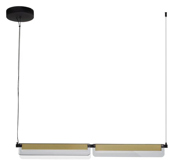 LED stmievateľný čierno-zlatý dizajnový luster Apnea 160