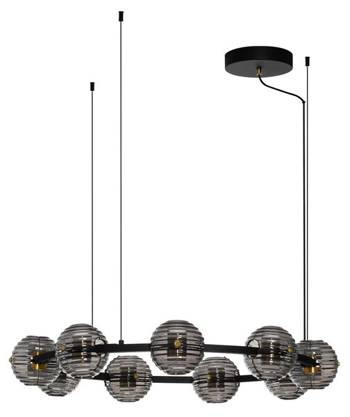 LED stmievateľný čierno-zlatý moderný luster Las 91 – 91 cm
