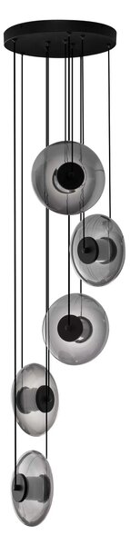 LED stmievateľný čierno-šedý moderný luster Skia 5