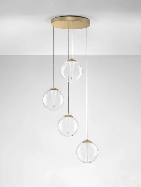 LED stmievateľný zlatý moderný luster Gi