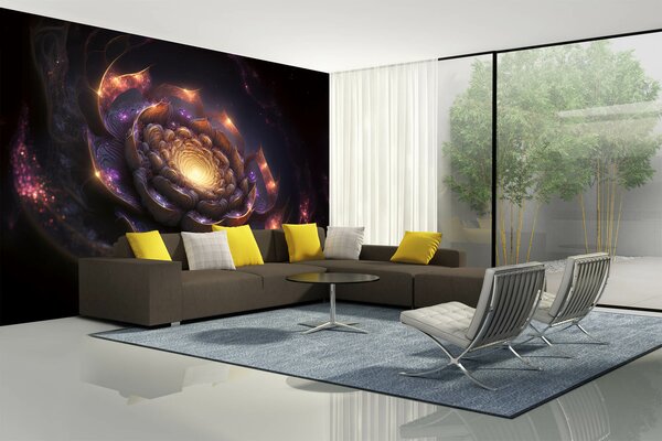 DIMEX | Vliesové fototapety na stenu Blossom MS-5-AI-0011 | 375 x 250 cm | čierna, oranžová, fialová