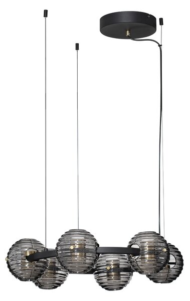 LED stmievateľný čierno-zlatý moderný luster Las 63 – 63 x 6,5 x 3 x 6,5 cm