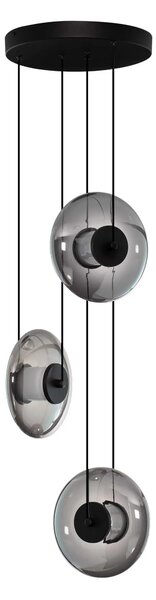 LED stmievateľný čierno-šedý moderný luster Skia 3