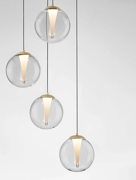 LED stmievateľný zlatý moderný luster Gi