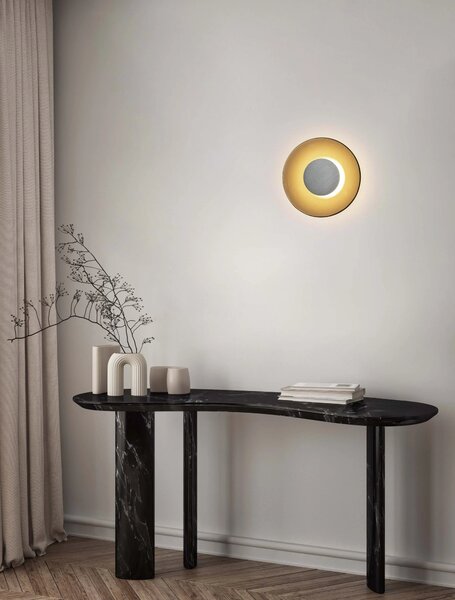 LED nikel-hnedé svietidlo na stenu Esti – Sivá