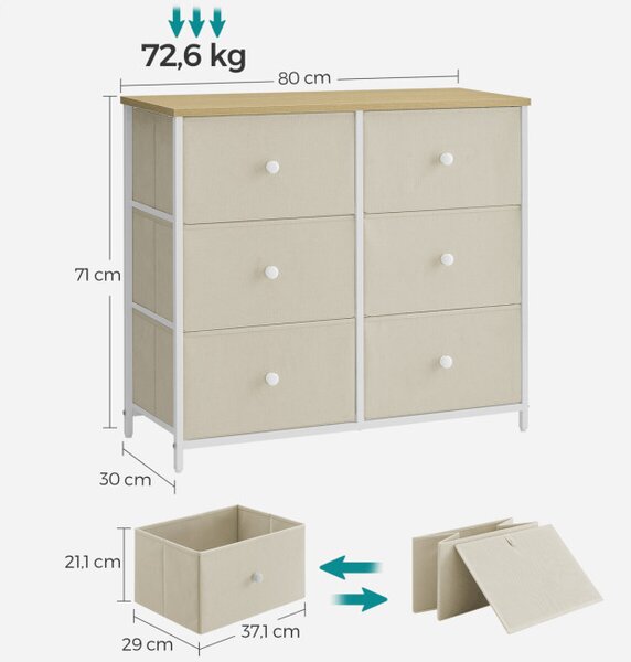 Komoda béžová AUK-E1033 WT