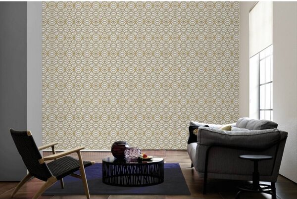A.S. Création | Vliesová tapeta na stenu Versace 37049-2 | 0,70 x 10,05 m | biela, šedá, metalická, zlatá