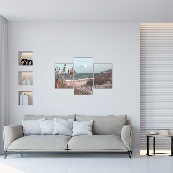 Obraz - Ružová pláž (90x60 cm)
