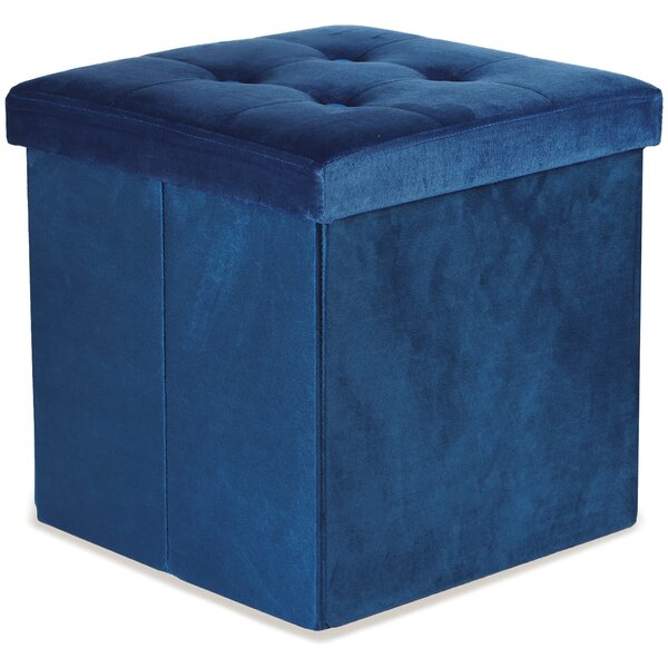 Modrý skladací taburet ZAREX VELVET L