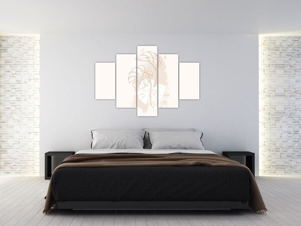 Obraz - Line art monstera N⁰1 (150x105 cm)