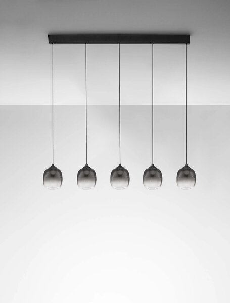 LED stmievateľný čierno-dymový moderný luster Kita 120