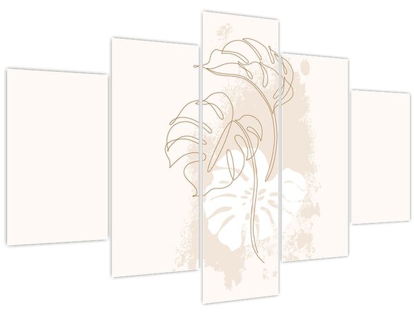 Obraz - Line art monstera N⁰1 (150x105 cm)