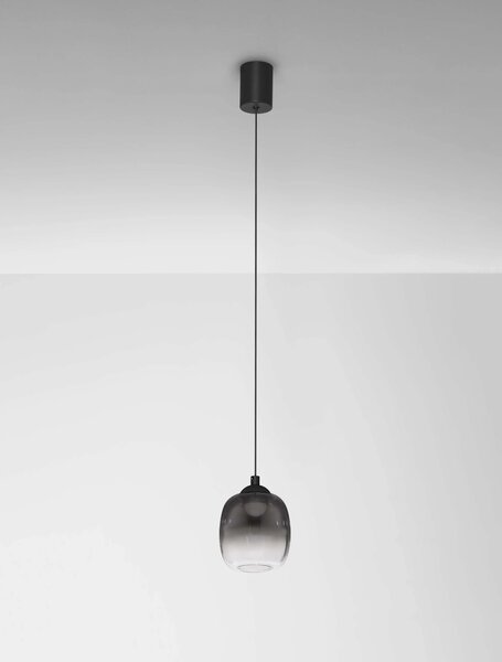 LED čierno-dymový moderný luster Kita 125