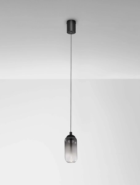 LED čierno-dymový dizajnový luster Kita
