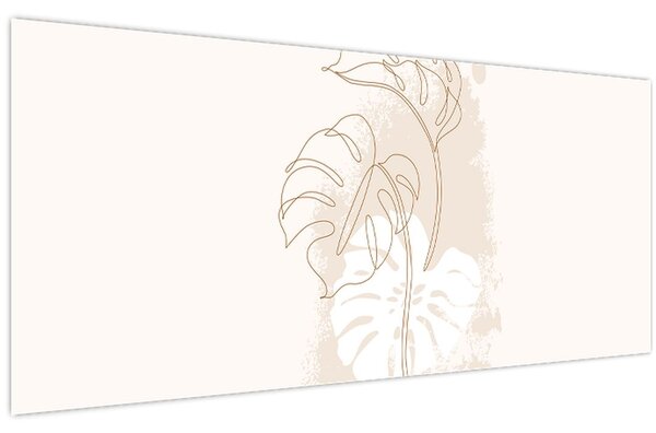 Obraz - Line art monstera N⁰1 (120x50 cm)