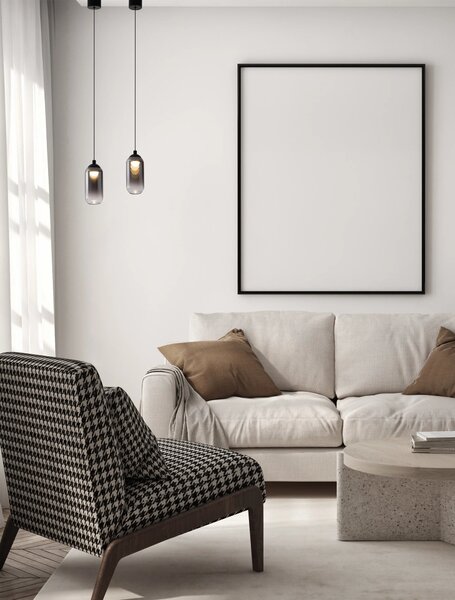 LED čierno-dymový dizajnový luster Kita