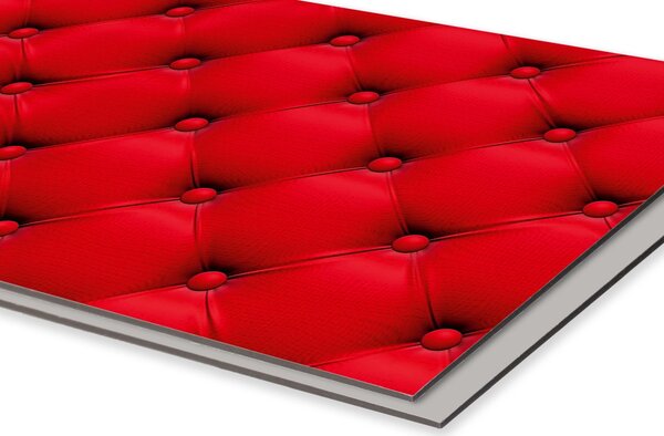 DIMEX | Dibond doska za kuchynskú linku | DBW-26060-070 Červený poťah | 260 x 60 cm
