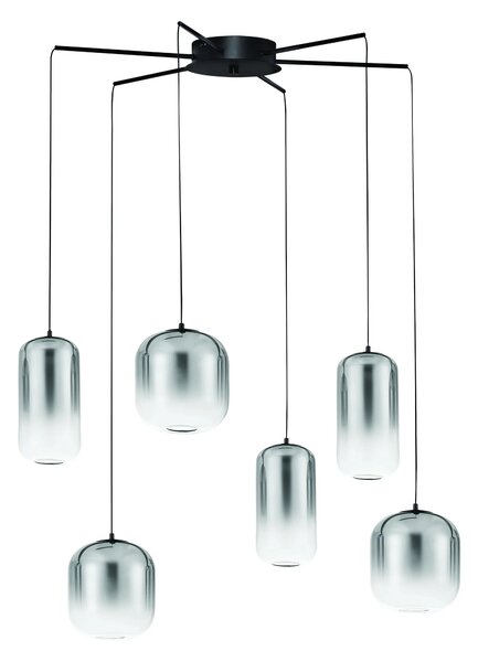 LED čierno-šedý dizajnový luster Aelia 6