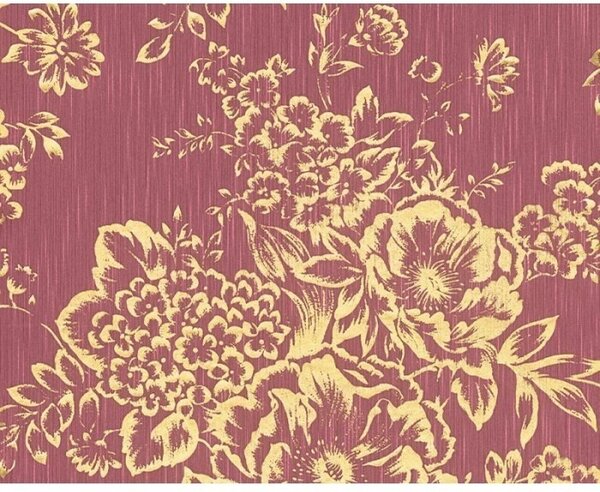 A.S. Création | Vliesová tapeta na stenu Metallic Silk 30657-6 | 0,53 x 10,05 m | červená, zlatá