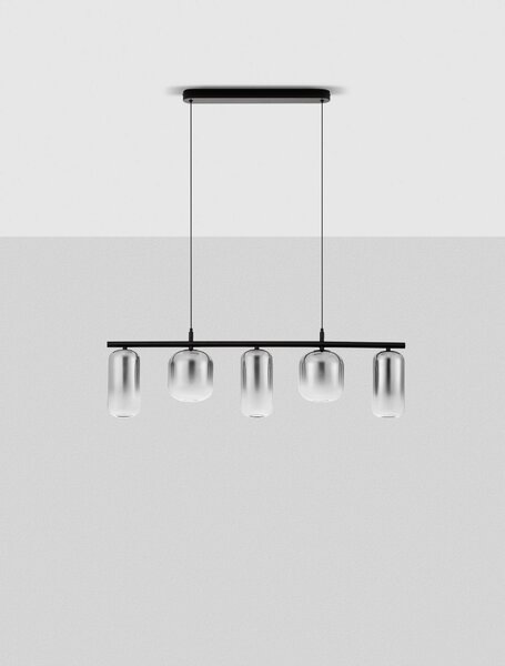 LED čierno-šedý moderný luster Aelia 145