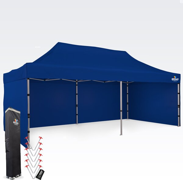 BRIMO Svadobný stan 4x8m - s 3 stenami - Modrá