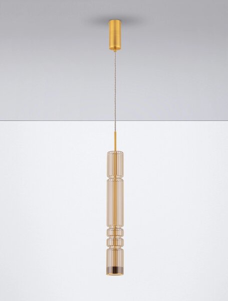 LED zlato-cognac moderný luster Bento 58