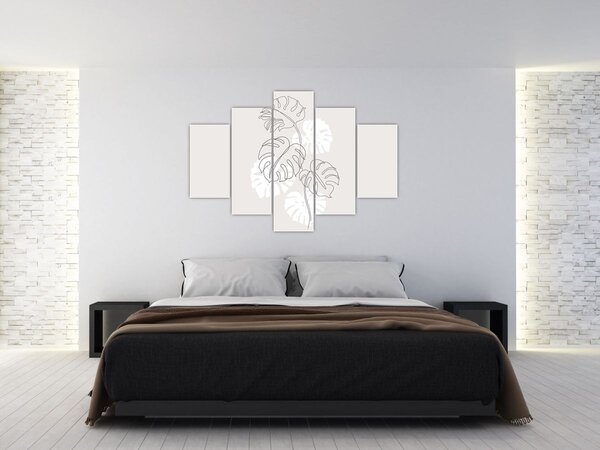 Obraz - Line art monstera N⁰3 (150x105 cm)