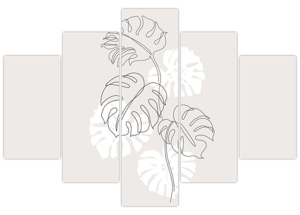 Obraz - Line art monstera N⁰3 (150x105 cm)