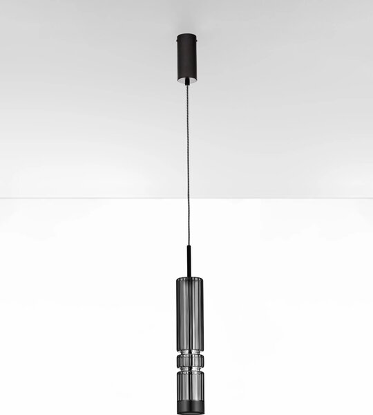 LED čierno-šedý moderný luster Bento 39
