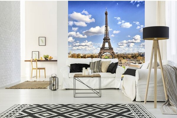 DIMEX | Vliesová fototapeta na stenu Paríž MS-3-0025 | 225 x 250 cm | modrá, šedá, biela, zelená