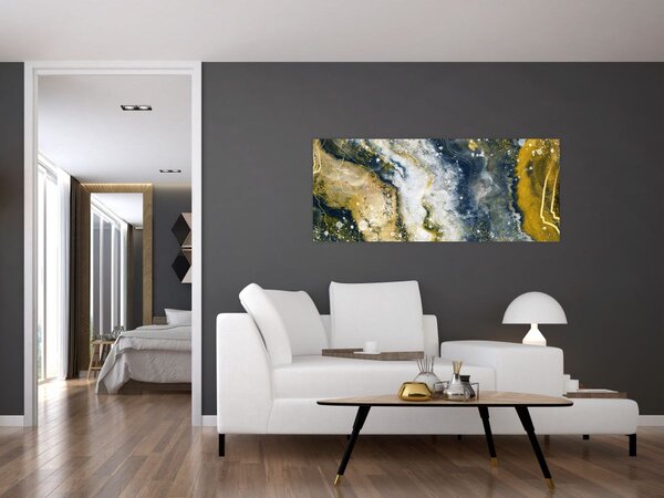 Obraz - Zlatá abstrakcia (120x50 cm)