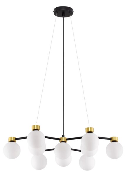 Zlato-čierno-biely dizajnový luster Ovalino 66 – 66 x 53 x 18 cm