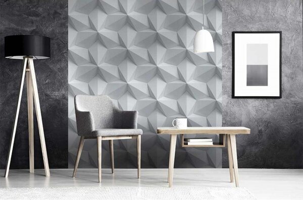 DIMEX | Vliesová fototapeta na stenu 3D moderný ornament MS-3-0300 | 225 x 250 cm | čierna, šedá