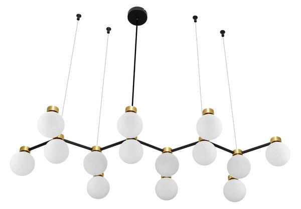 Zlato-čierno-biely dizajnový luster Ovalino 107 – 107 x 130 cm