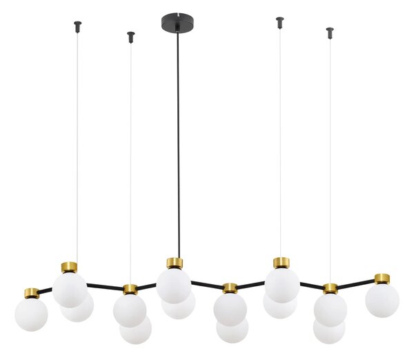 Zlato-čierno-biely dizajnový luster Ovalino 107 – 107 x 130 cm