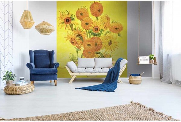 DIMEX | Vliesová fototapeta na stenu Slnečnica od Vincenta van Gogha MS-3-0252 | 225 x 250 cm | žltá, oranžová, zelená