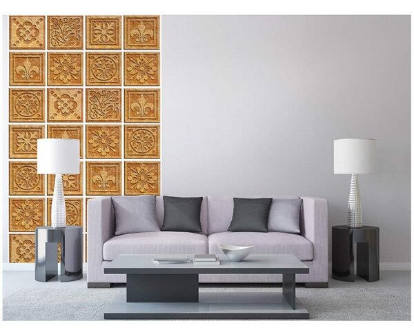 DIMEX | Vliesové fototapety na stenu Žulové kachličky MS-2-0274 | 150 x 250 cm | oranžová