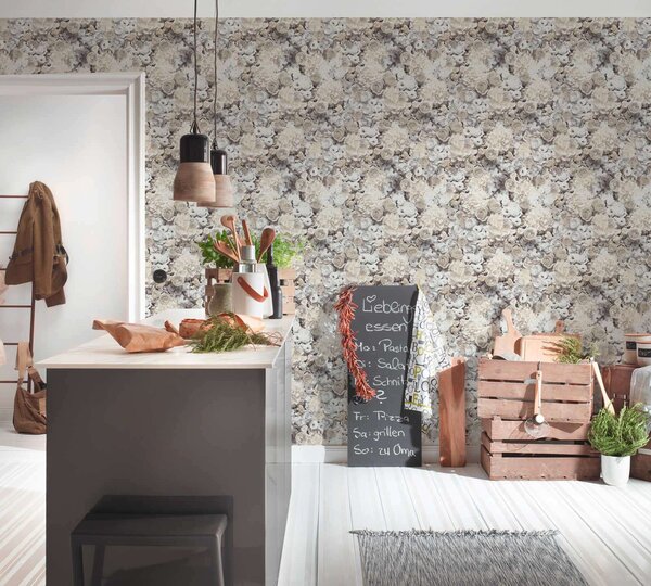 A.S. Création | Vliesová tapeta na stenu Trendwall 2 38008-3 | 0,53 x 10,05 m | biela, krémová, šedá