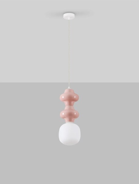 LED ružovo-biely dizajnový luster Clio 2