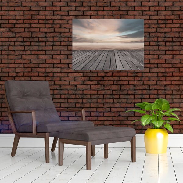 Obraz - Mólo pri západe slnka (70x50 cm)
