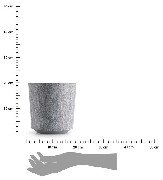 PLASTOVÝ KVETINÁČ ALOE TX 19,5X20 CM SIVÁ