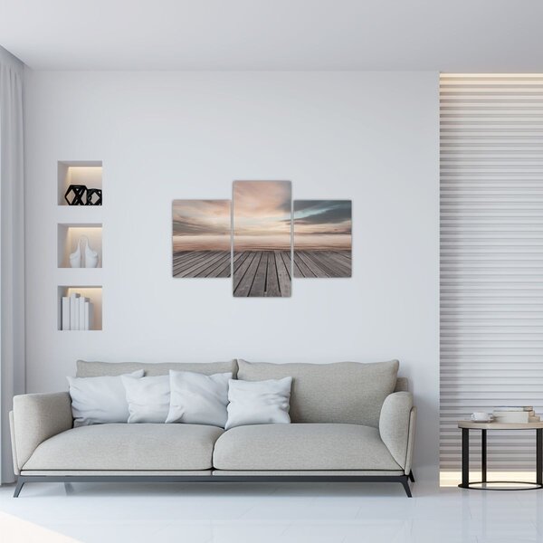 Obraz - Mólo pri západe slnka (90x60 cm)