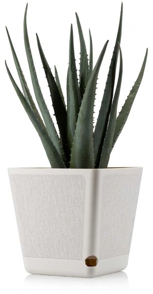 PLASTOVÝ KVETINÁČ PILEA TX 30X30 CM KRÉMOVÁ