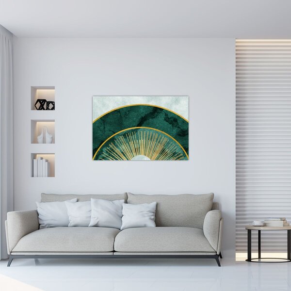 Obraz - Tvary so zlatou textúrou (90x60 cm)