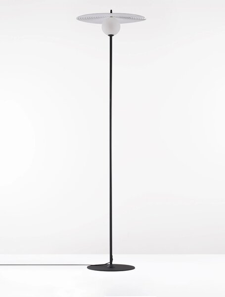 Čierno-biela stojaca lampa Reflet