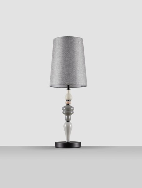 LED šedo-hnedá stolná lampa Damo – Sivá