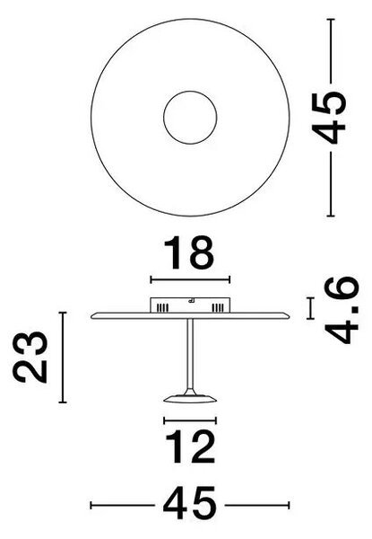 LED stmievateľné biele moderné stropné svietidlo Nima 45 – Biela