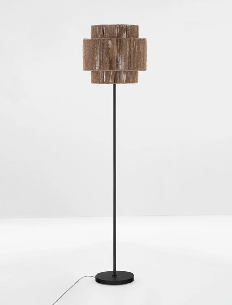 LED prírodno-čierna stojaca lampa Lito