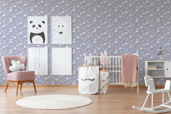 A.S. Création | Vliesová tapeta na stenu Little Love 38125-1 | 0,53 x 10,05 m | biela, šedá, ružová